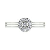 18k White Gold and Diamond Fancy Ring in size 5.5 and total gold weight of 1.33g